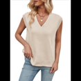 thumbnail image 2 of Chaleco de Lana Sin Mangas con Cuello en V para Mujer, Color Albaricoque S, 2 of 10