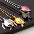 thumbnail image 1 of Joyería de moda europea y americana para hombres, acero titanio, acero inoxidable, collar con colgante de tortuga dorada. XianweiShao  1327533315579, 1 of 1