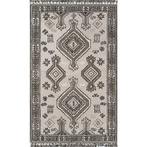 Momeni Tahoe Wool Hand Tufted Grey Area Rug 3'6" X 5'6"