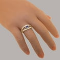thumbnail image 6 of LBG British Made 18k Rose Gold Ring with Natural Tanzanite & Cubic Zirconia Womens Band Ring - 33 size options - Size 7.25, 6 of 7