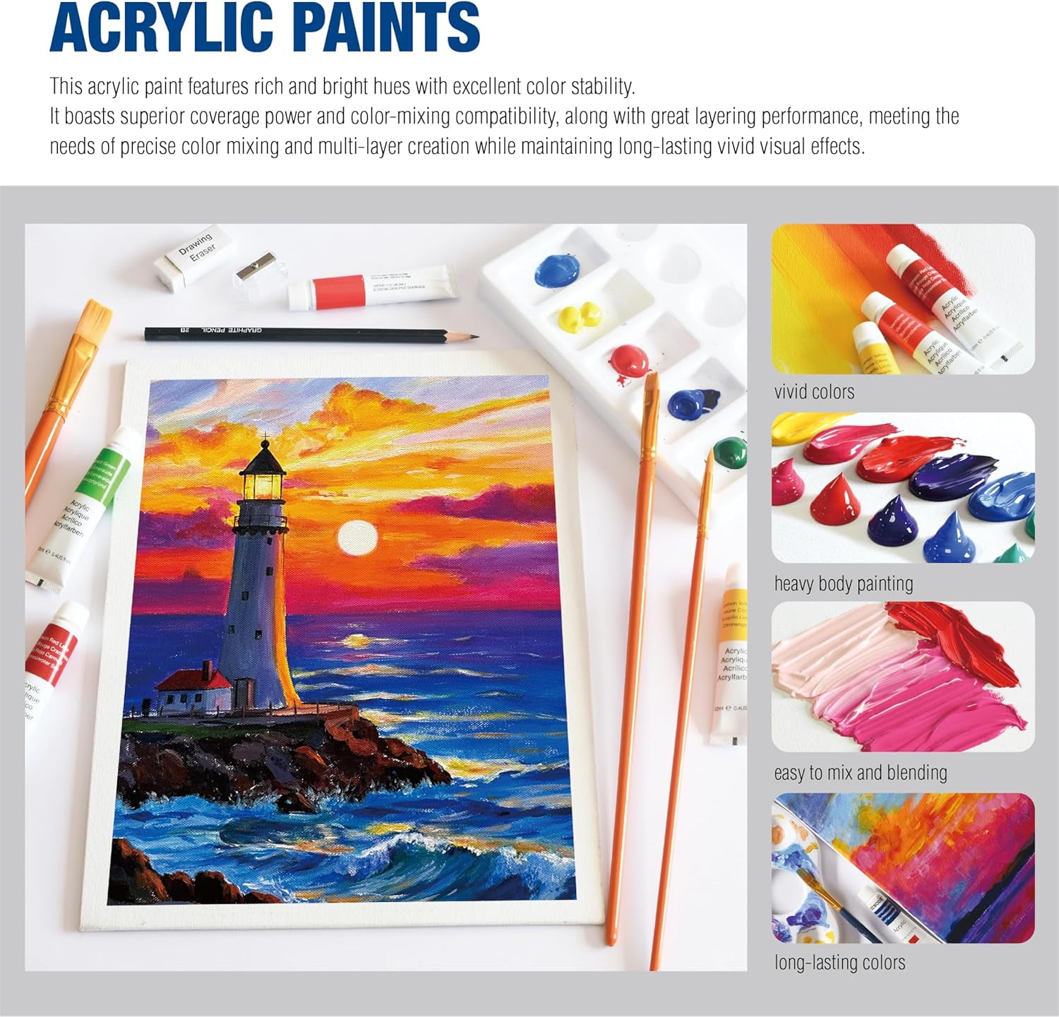 Mixed Media Art Set,55 Pack Painting Supplies Kit with Tabletop Sketch Box Easel and Various Accessories,Complete Set for Students Artists Beginners