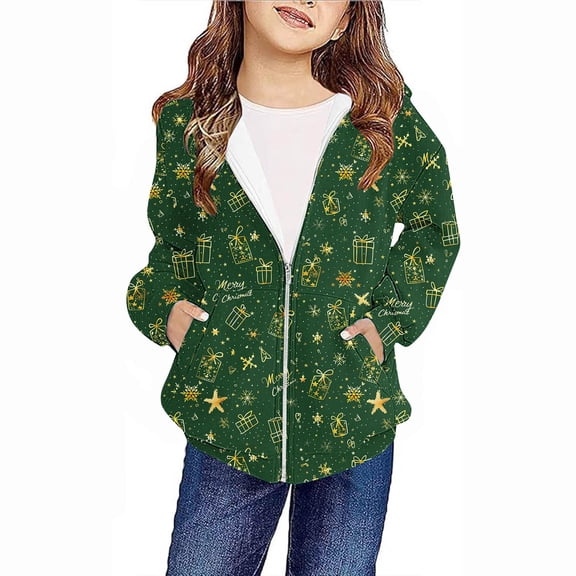 QSXADF Girls Fleece Full-Zip Hoodie Sweatshirts Graphic Hooded Long Sleeve Sweatshirt Jacket Ties Dyes Regular Casual Sport Fall Winter Coat For Children