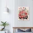 thumbnail image 4 of COMIO Valentines Framed Canvas Wall Art for Living Room Pink Red Truck Rose Wall Decor, Love Heart Branch Leaves White Aesthetic Paintings for Bedroom Kitchen, Ready to Hang Valentine Day Wall, 4 of 5