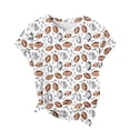 thumbnail image 6 of Novelty Graphic T-Shirt for Women Short Sleeve Crewneck Multi-Sport Balls Print Loose Fit Fun Athletic Theme Top Breathable Casual Summer Clothes, 6 of 7