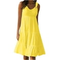 thumbnail image 1 of Erwazi Robes d'Été Sans Manches pour Femmes Décontractées Amples Robe de Plage à Volants à Étages Évasée Robes Soleil Robe Débardeur, 1 of 6