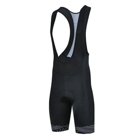 GOGO TEAM Men s Cycling Bib Shorts 3D Padded Bicycle Biking Bib Tights UPF 50+-Black with White-L