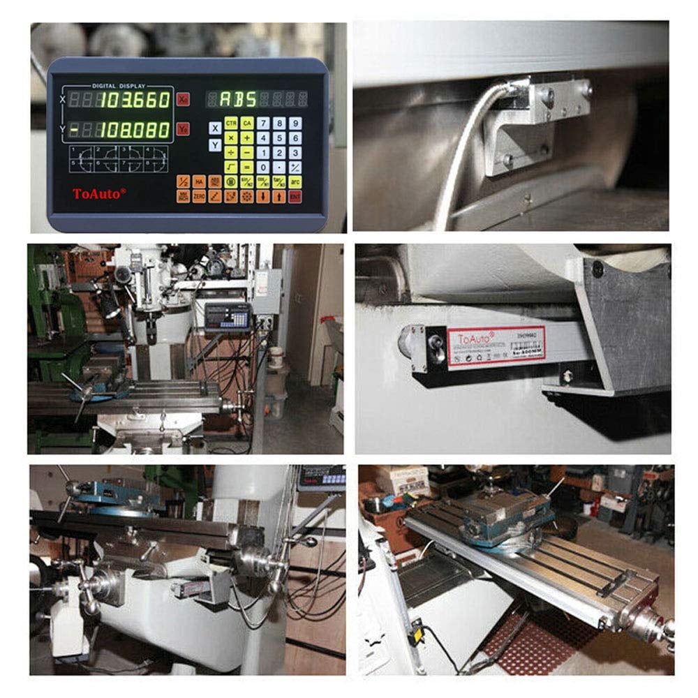 ToAuto 3 Axis Digital Readout DRO Display, 5um Precision, TTL Linear Glass Scale, 6", 12", 22"