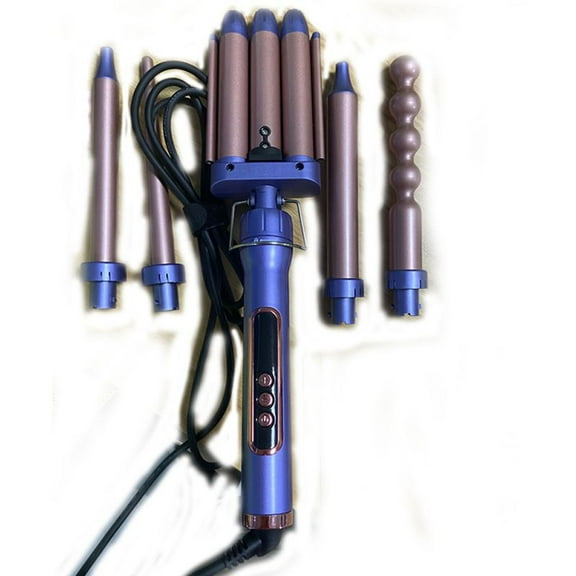 Curling Iron Set 5 in 1 Curling Wand with 1'' inch Hair Waver Hair Crimper & 4 Interchangeble Barrel 0.35''-0.75'', Instant Heat Up