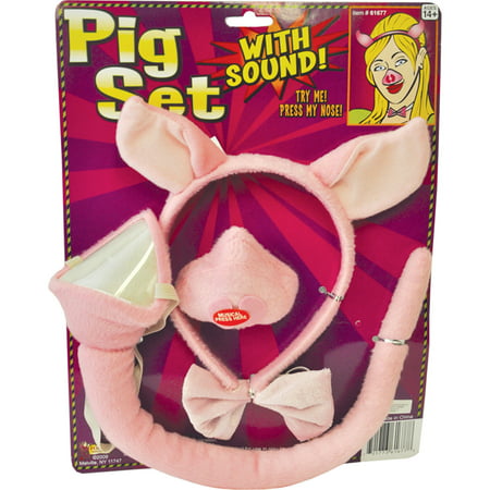 Morris Costumes Headband and Nose Ears Bow Sound Tie Pig Set, Style