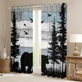 thumbnail image 2 of Homewish Safari Bear Blackout Curtains Set of 2 (52x84 Each),Jungle Wildlife Window Curtains,Old Wooden Board Curtains and Drapes For Boys Kids,Breathable Home Decor, 2 of 6