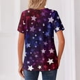 thumbnail image 4 of Women's America 250 Usa Shirt 250 Anniversary Usa Flag Print V Neck Henley Tops Patriotic 4th Of July T-Shirt, 4 of 4