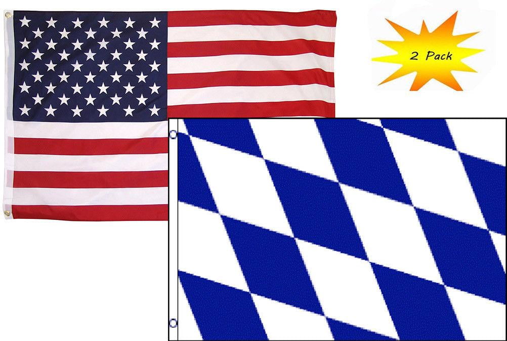 3x5 3’x5’ Wholesale Set USA Thin Blue & California Thin Blue Line Flag 2 Pack 