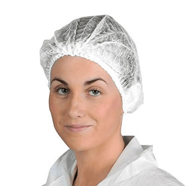 100 gorros sanitarios desechables blancos.
