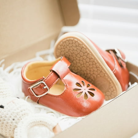 

Baby Girls Mary Jane Flats Non-Slip Sandals First Walkers Princess Dress Shoes Crib Shoes
