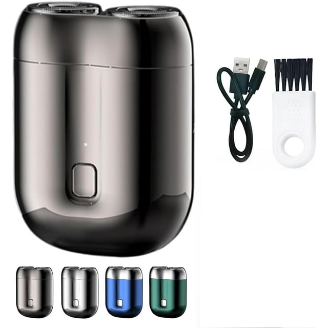 Repertoireof Rasoir, Nouveau Rasoir de Poche 2025 USB Mini-Hautes, Mini Rasoir Électrique Portable à Double Tête, Rechargeable, Étanche, Lavable, Double Rasoir pour Usage Humide et Sec (Gris)
