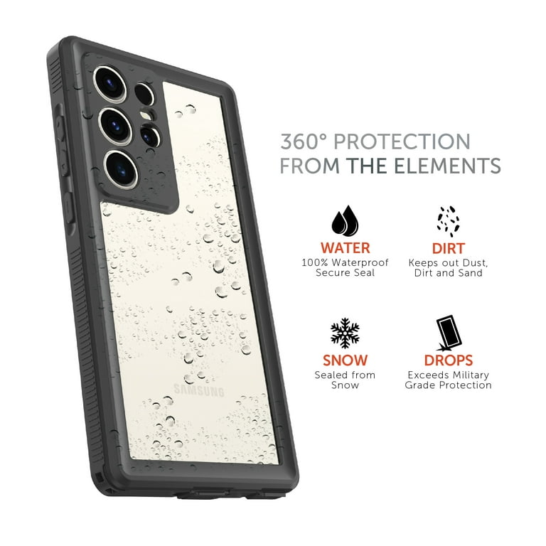 Body Glove Tidal Waterproof Phone Case for Samsung Galaxy S23 Ultra 5G -  Black/Clear 