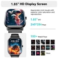 thumbnail image 7 of Mingdaln Men Smartwatch，46mm with Answer/Make Calls/120+ Sport Modes/IP68 Waterproof, Fitness Tracker fits for Android and iPhone Devices, perfect gift (Black), 7 of 7
