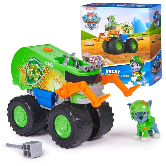 Camión de juguete Paw Patrol Rescue Wheels Rocky's Recycle Truck