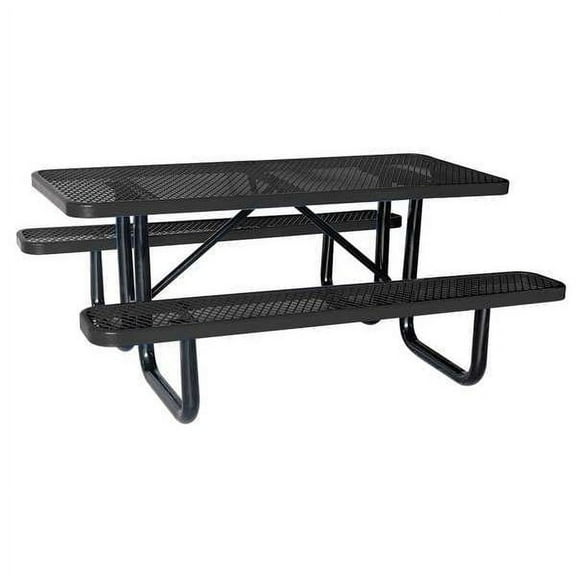 Manufacturer Varies Picnic Table,72 in L,Black 4HUW9