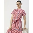 thumbnail image 5 of Moomaya Short Sleeve A-Line Shirt Collar Cotton Dress - Women's Casual Dress, 5 of 9
