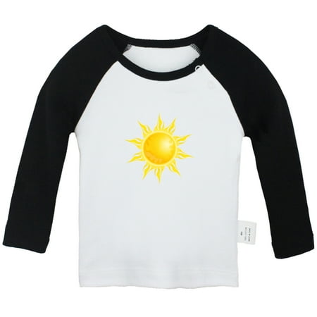 

Nature Sun Pattern T shirt For Baby Newborn Babies T-shirts Infant Tops 0-24M Kids Graphic Tees Clothing (Long Black Raglan T-shirt 12-18 Months)