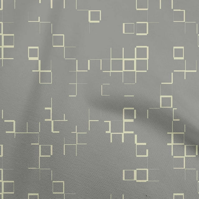 oneOone Polyester Spandex Dusty Gray Fabric Geometric Sewing Material Print Fabric By The Yard 56 Inch Wide