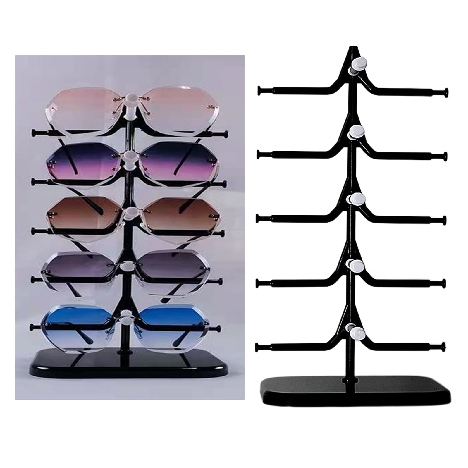 Lorraine 1-Row Sunglasses Rack Sunglasses Holder Glasses Display Stand White
