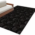 thumbnail image 2 of Black Flower, Area Rug 4x6 FT, Non Slip Kids Room Carpet, Abstract Vintage Botanical Floral Plant Washable Soft Floor Carpet Non-Shedding Throw Rug for Dorm Kitchen Study Room Home Office Bedside, 2 of 9