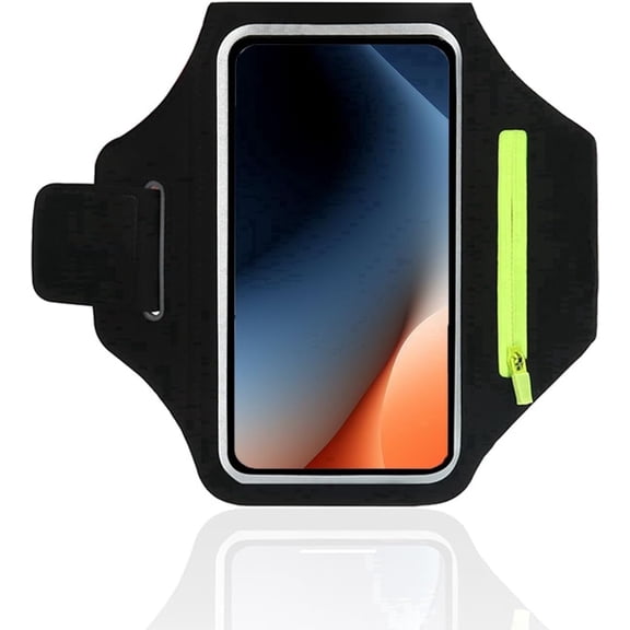 TRINKA Running Phone Armband, Water Resistant Holder with Earphone Pocket and Key Slot, Fits 6.7 inch Smartphones, Black