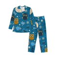 thumbnail image 1 of Fotbe Cute Colorful Owls And Trees Pijama de Hombre con Estampado de Manga Larga, Conjunto de 2 Piezas, Ropa de Dormir Suave y Cómoda con Bolsillos-XX-Large, 1 of 7