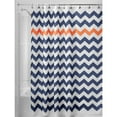 Navy/Burnt Orange Chevron Fabric Shower Curtain, Standard 72" x 72