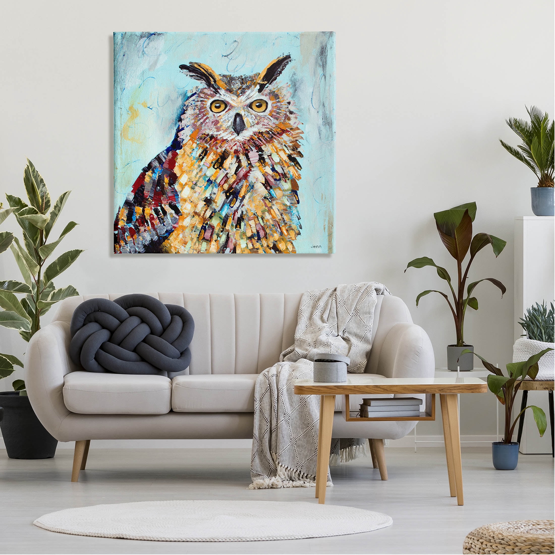 Street Style Modern Owl Animals & Insects Painting Gallery Wrapped Canvas Print Wall Art