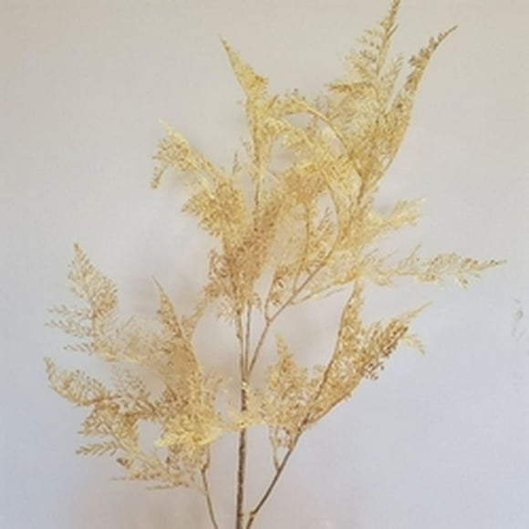 42" Champagne And Gold Fern Spray Faux Plants And Trees