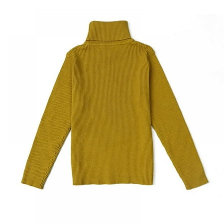

Kids Boys Girls Turtleneck Sweater Long Sleeve Solid Color Soft Cotton T-Shirts Chunky Warm Pullover Top Warm Tee Tops 1-7 Years