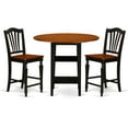 thumbnail image 6 of East West Furniture Sudbury 3 Piece Double Drop Leaf Dining Table Set with Slat Back Chairs, 6 of 9