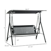 Outsunny Outdoor Patio Swing Chair with Adjustable Canopy, Black