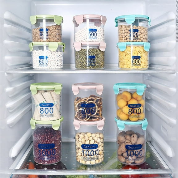 Kitecy Kitchen Storage Container Airtight Food Storage Container Kitchen Pantry Organizer Cereal Grains Dry Goods Plastic Canister Jar , Plastic Food Canister Preservation Organizer