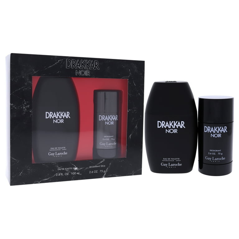 Drakkar Noir by Guy Laroche for Men - 2 Piece Set: 3.4 oz EDT and