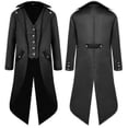 thumbnail image 2 of Men'S Steampunk Vintage Tailcoat Jacket Gothic Victorian Frock Coat Uniform, 2 of 3