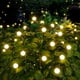 thumbnail image 4 of Luces solares de jardín blancas de 8 LED, nuevas y actualizadas, luces solares tipo luciérnaga para decoración de caminos de patio, alambre altamente elástico y base de bombilla estable, 2 unidades, 4 of 5