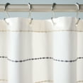 thumbnail image 5 of TOWN & COUNTRY EVERYDAY Solana Textured Woven Stripe Cotton-Rich Breathable Fabric Shower Curtain with Reinforced Buttonhole Top Hem, White/Tan/Charcoal, 70"x72", 5 of 10