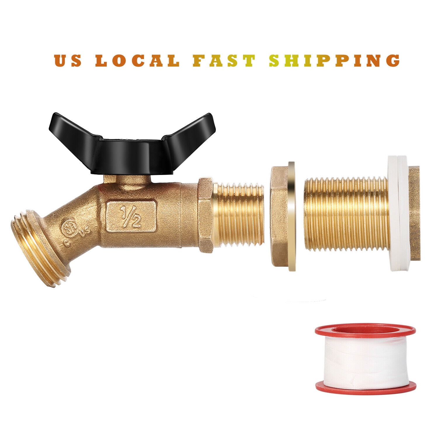 Brass Rain Barrel Spigot, Rain Barrel Quarter Turn Ball Valve Spigot