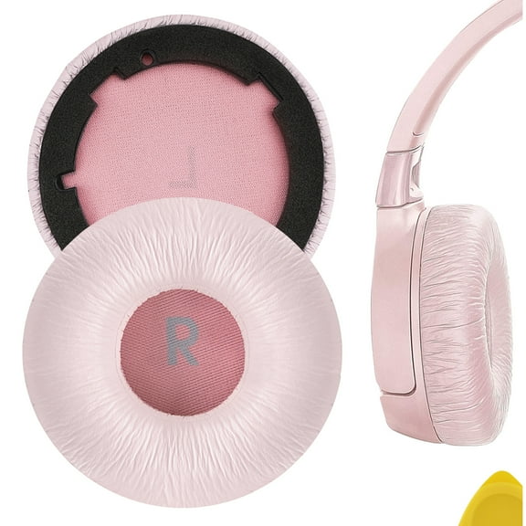 Geekria NOVA Leatherette Replacement Ear Pads for JBL T600BTNC, Tune 600BTNC Headphones Ear Cushions, Headset Earpads, Ear Cups Repair Parts (Pink)