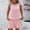 Pink, variant on ZZwxWA Womens Crew Neck Solid Color Set Sleeveless Two Piece Outfits Elastic Waist Pockets T Shirts and Shorts