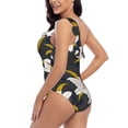 thumbnail image 6 of Balery Lilies Flowers One Shoulder Swimsuits for Women Ruffle Swimsuits Tummy Control One Shoulder Bathing Suits-Small, 6 of 8