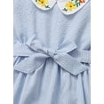 thumbnail image 4 of ZAXARRA Girl?S Rayure Broderie Poupée Col Bandage Mouche Manches une-Ligne Robe, 4 of 10