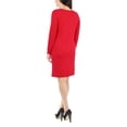 thumbnail image 2 of NY Collection Women's NWT Grommeted Sweater Dress Red Long Sleeve Size PM, 2 of 3