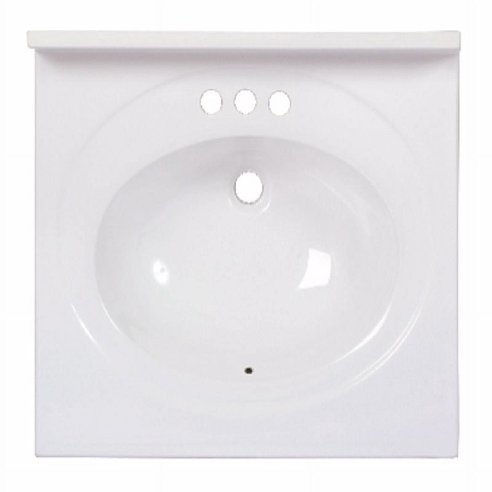 Arstar Standard Cultured Marble Bathroom Sink 25 in. W X 22 in. D White