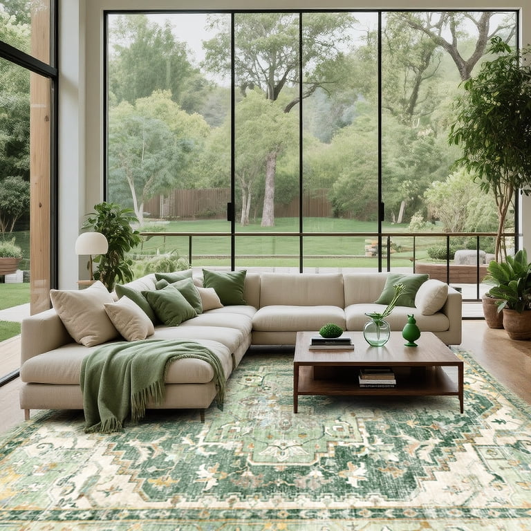 Rugs for Living Room 5x7, Non Slip Machine Washable Indoor Large