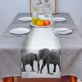 thumbnail image 3 of Table Runner Dresser Scarf 18 x 72 Inch Wild Animal Elephant Gray Table Runners Non-Slip Heat Kitchen Dining Table Decor for Indoor Outdoor Home Party Decoration, 3 of 7